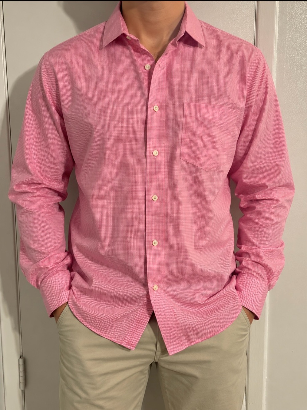 Lauren Ralph Lauren Pink Check Dress Shirt Mens 17.5 34/35 Button Down
(714)